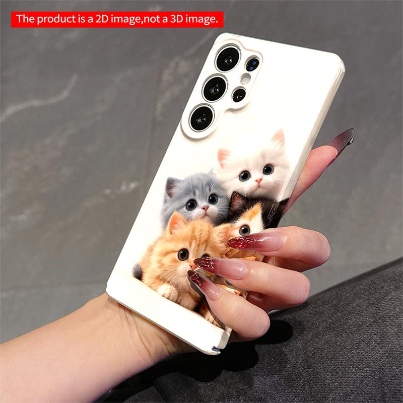 2DFlat Samsung phone case Adorable Kittens Group Photo Phone Case Applicable to Galaxy S22 S23 S24 S25ULTRA S26 A12 A13 A14 A15 A16