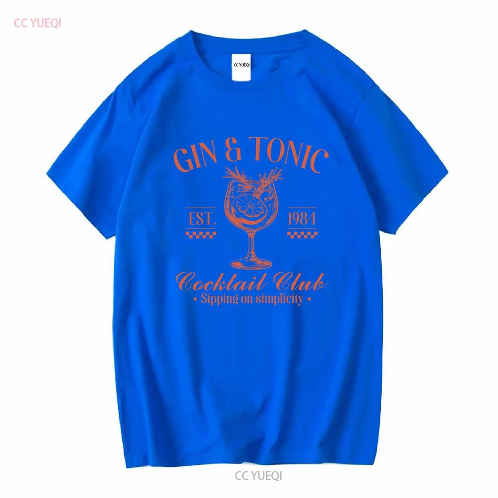 Gin Tonic Social Club Cocktail T Shirt Travel Drinking Girls Trip Lover Bartender Long or Short Sleeves Vintage Washed