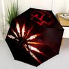 1PC Rammstein Performance Automatic Umbrella 8 Rib Portable Folding Black Iron Frame for Outdoor, Beach, Travel, Beach Umbrella  0905181