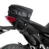 Socpuro Motorcycle Seat with Rain Small Touring Adjustable Capacity Up To Shell Seat Nylon PU Tail Compact Motorcycle Bag with Fixed and Durable Bag,