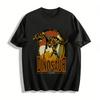 Vintage T-Rex Skeleton Print Tee Dinosaur Era Themed Casual Top Pure Cotton T-shirt