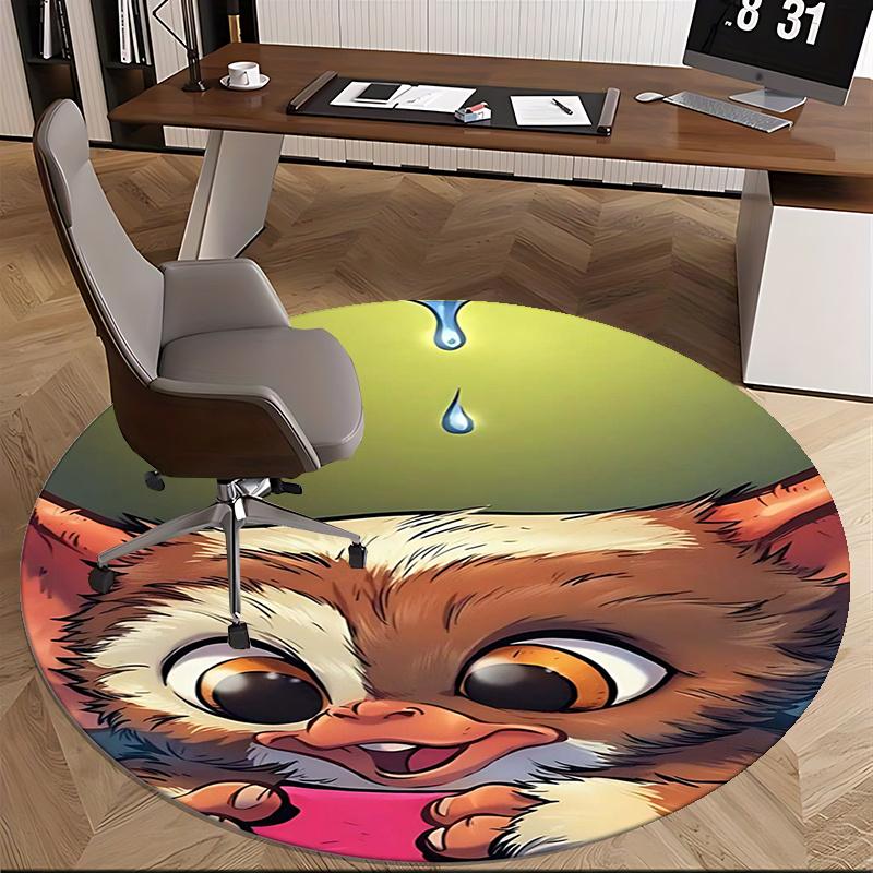 Gizmo,Mogwai Chair mat Round Rug Office carpet, Machine Washable, Non slip, Suitable for Living Rooms, Bedrooms