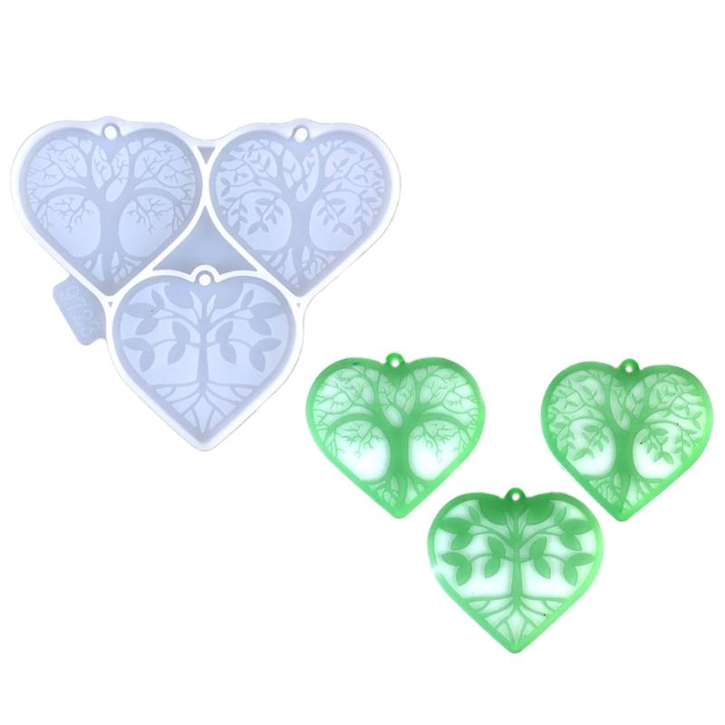 Versatile Silicone Casting Mold Epoxy Resin Mold Versatile Round Life Tree Keyring Case Mould Keychain Jewelry Moulds
