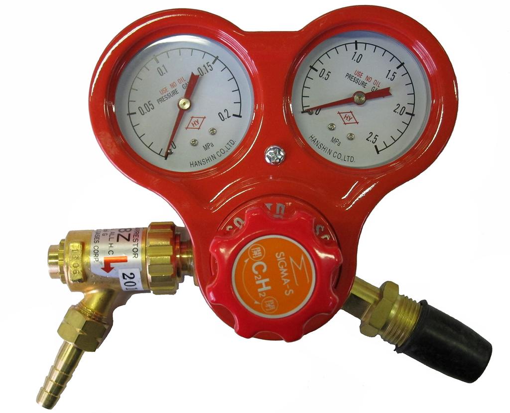 BBK Acetylene Regulator for Welding and Cutting with Backfire B7D Tools, Suppressor, Threaded,