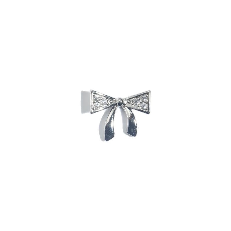 3D Zirconia Bow Nail Art: Luxurious & Shiny Pearl Gel Polish Decoration