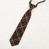 Brown Checkered Striped Neck Tie Pre-Tied Bowtie for Japanese JK School Uniform
