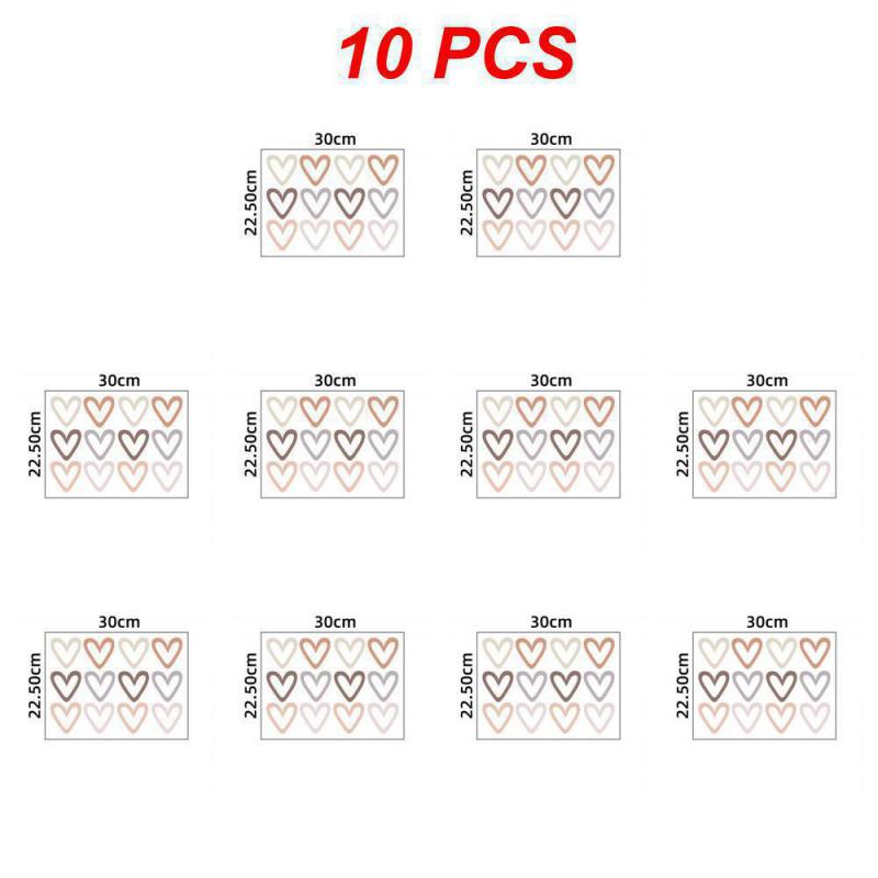 1~10PCS New Heart Bohemian Style Wall Stickers Self-adhesive Wall Stickers Decorative Stickers Kids Bedroom Home Decor Wall