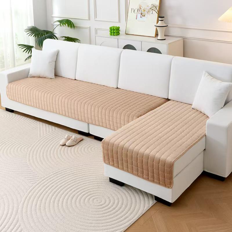 Премиальная нескользящая фланелевая наволочка на подушку сиденья дивана 70x70 cm хаки