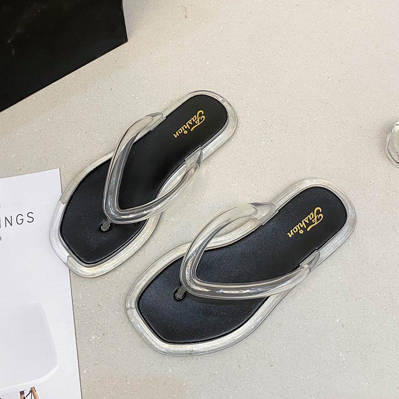 New Flip-flops Women's Thick-soled Outer Wear Korean Version Summer Wear-resistant Non-slip Sandals Pinch the Beach