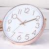 AZBEE Wall Clock, Quartz Clock, Analog, Silent, Continuous Second Hand, Scandinavian Style, Simple and Stylish (Rose Gold)