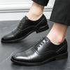 Fashion Gentleman Oxfords New Men's Pointed Black Brown Casual Dress Shoes Male Lace Up Formal Wedding Prom Evening Homecoming Footwear