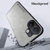 KEYSION Luxury Retro PU Leather Phone Case for VIVO V60 Soft Silicone+PC Shockproof Phone Back Cover for VIVO V60 5G