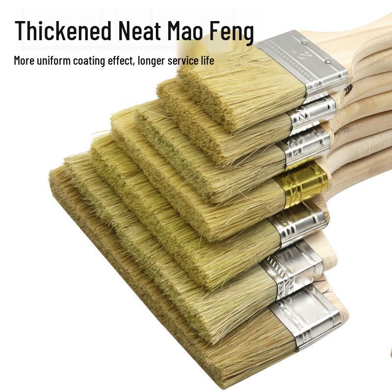 1/8-Inch Thick Bristle Paint Brush with Wooden Handle for Wall Painting, Graffiti, and Dust Cleaning