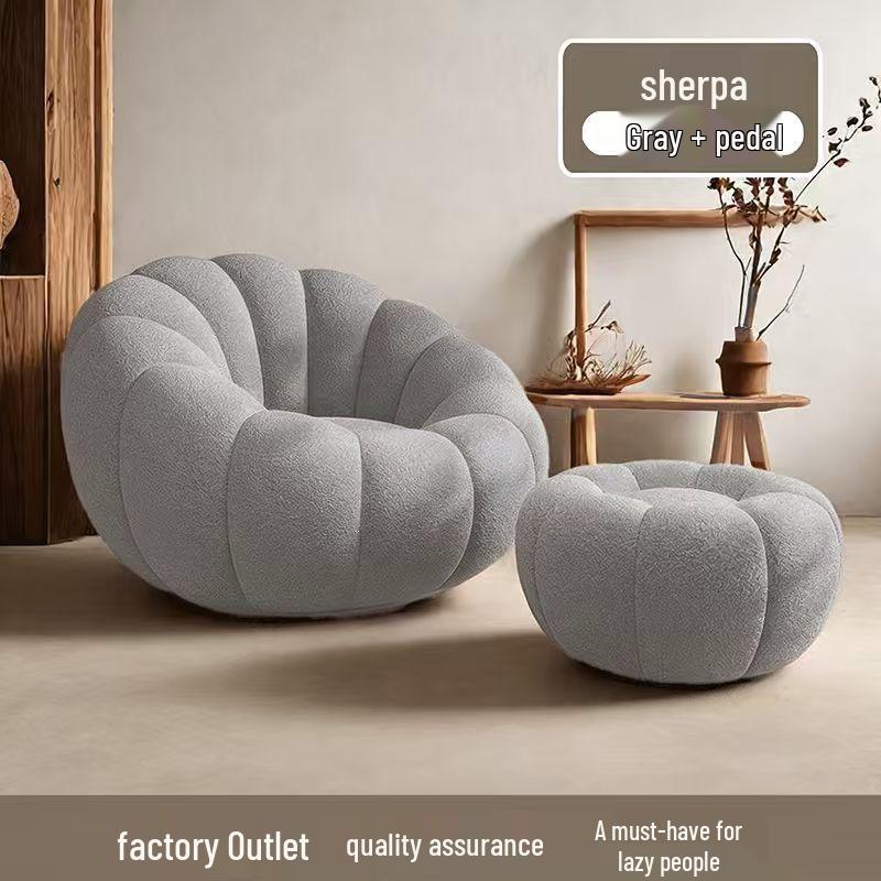 Pumpkin Style Lazy Sofa Chair for Small Spaces - Ideal for Bedroom, Living Room, or Balcony