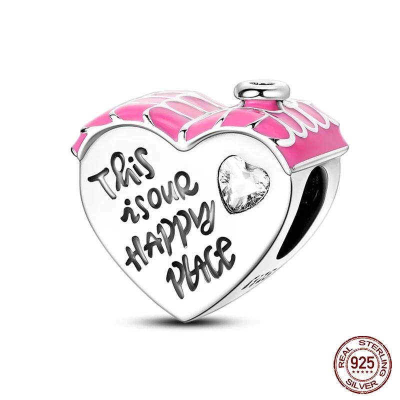 New Copper Romantic Heart Series Charms Beads Fit Original Bracelet Diy Mother'S Day Jewelry Gifts