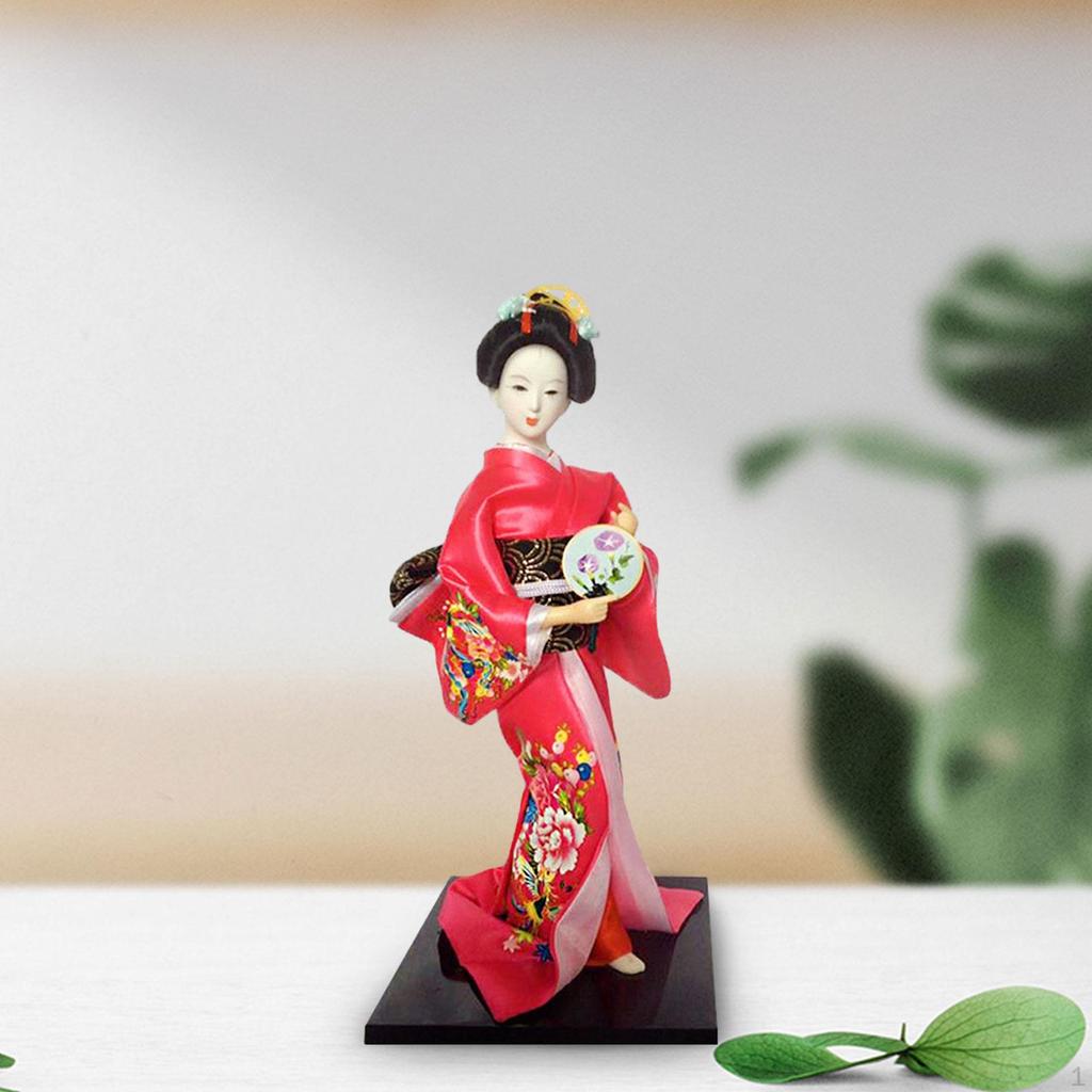 Japanese Kimono Doll Figurine for Home Decor