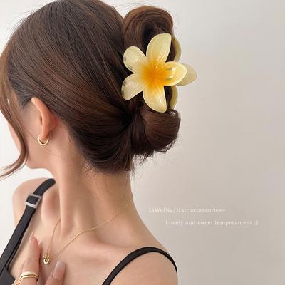 Bohemian Beach Vacation Lily Flower Hair Claw Sweet Hair Clip for Women Floral Claws Fashion Girl Accessories Shark Clip