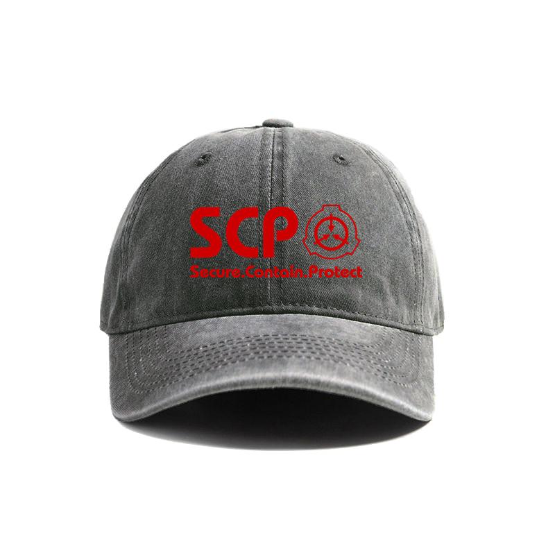 SCP Foundation Bezpečně Udržovat Chránit Baseballová Čepice Opotřebované Klobouky Čepice Unisex Retro Venkovní Letní Nastavitelná SCP Čepice MZ-153