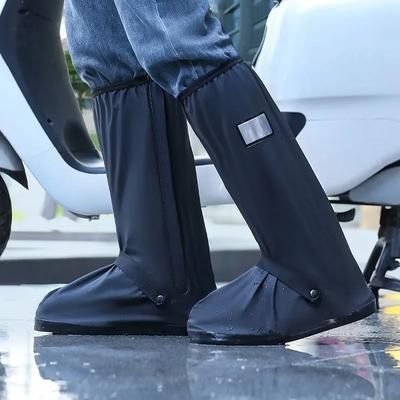 1pair Waterproof Rainproof High-tube Non-slip Shoe Covers - Thickened Wear-resistant Outdoor Shoe Covers For Men And Women
