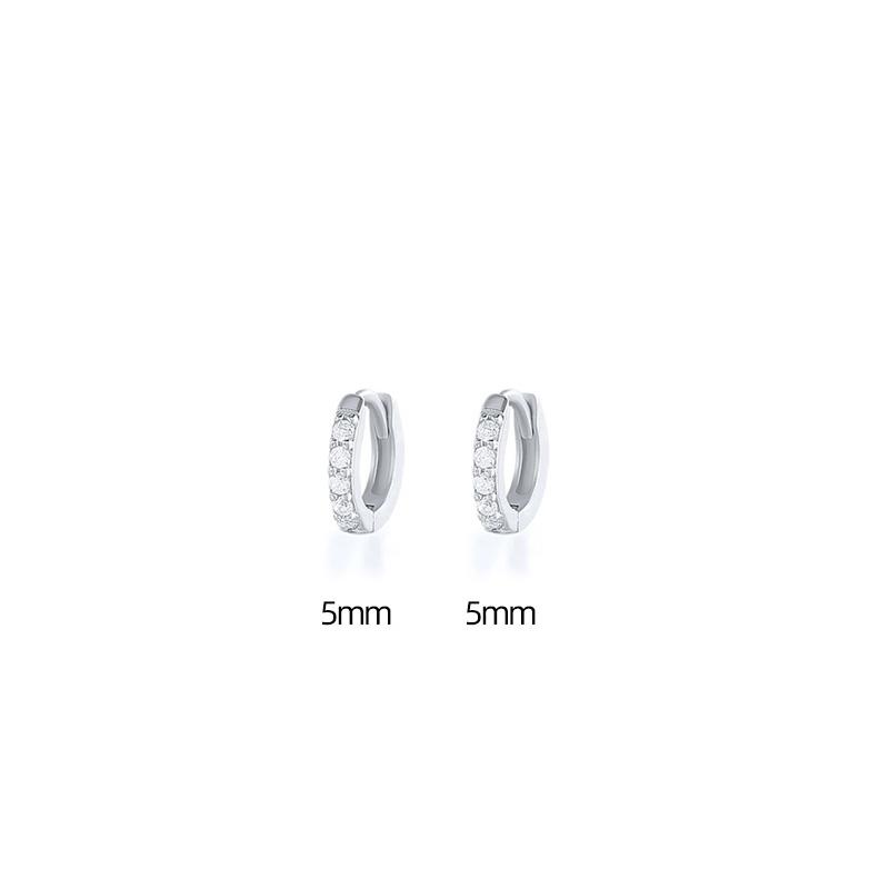 Huitan Simple Stylish Round Hoop Earrings Full Cubic Zirconia for Women Minimalist Earrings Gift Cool Ear Ring Statement Jewelry