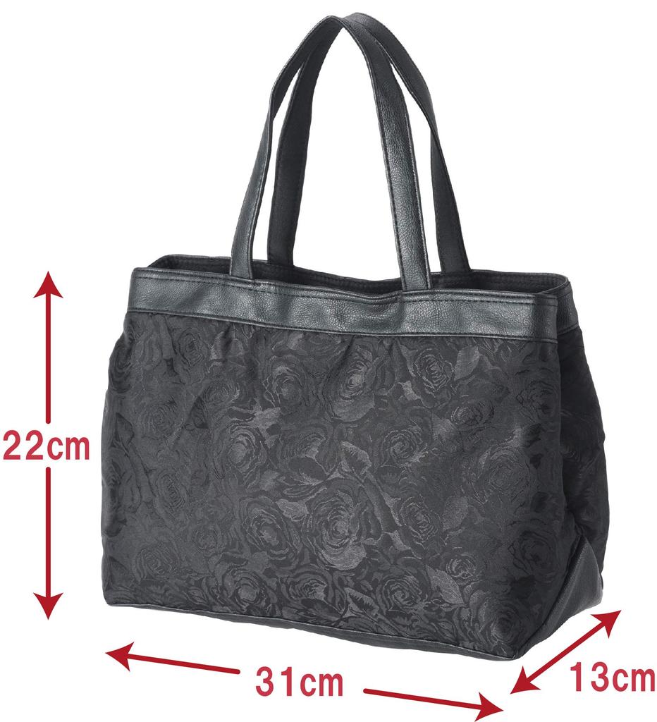 Formal for Ceremonial Rose Pattern [Onta Well] Bag, Black, Occasions, Funerals, Wakes, Handbag,