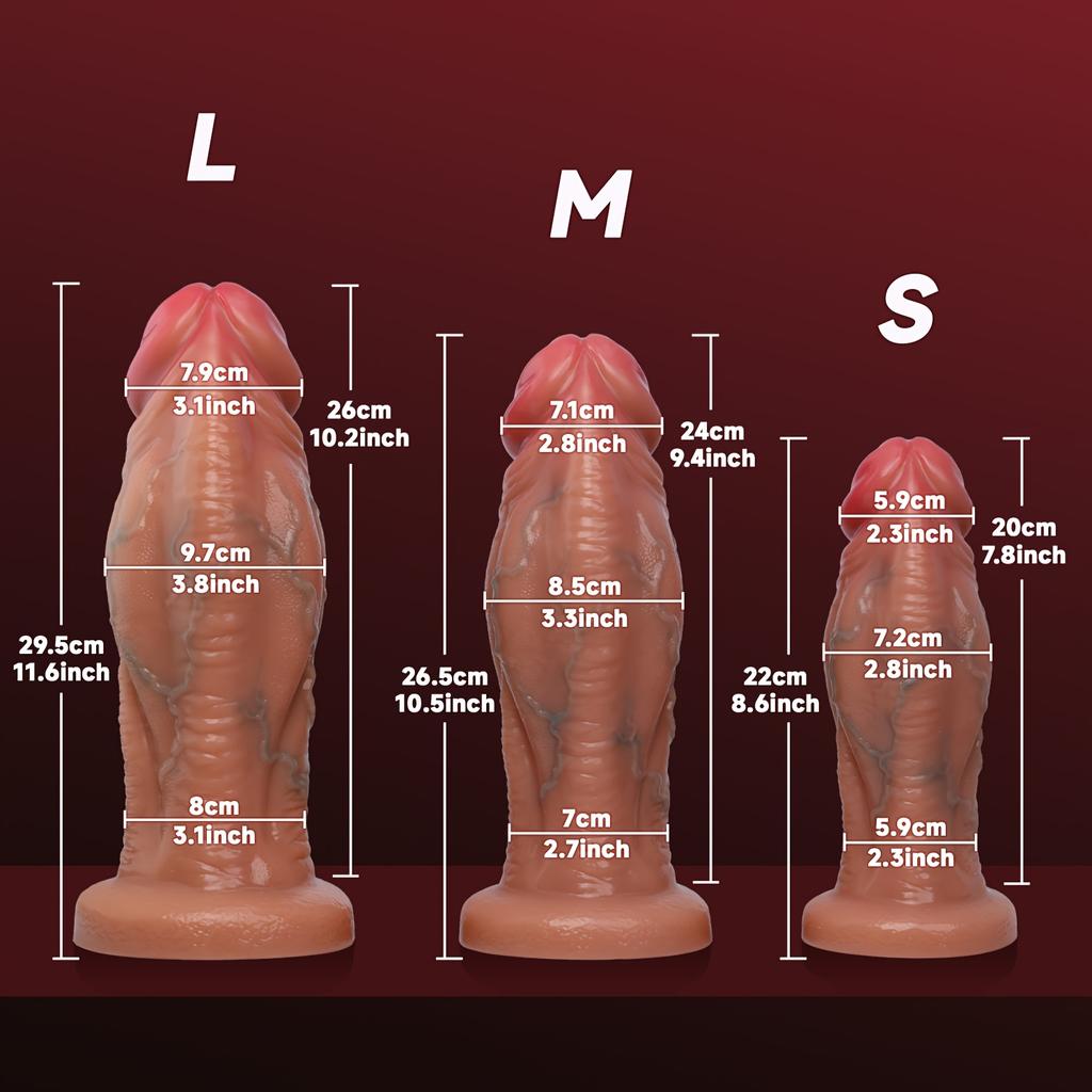 Riesiger Dicker Realistischer Silikon-Dildo – 3 Größen, Starker Saugfuß, Weicher Flexibler Analplug & Vaginales Spielzeug für Frauen Männer, Perfektes Geschenk für Paare