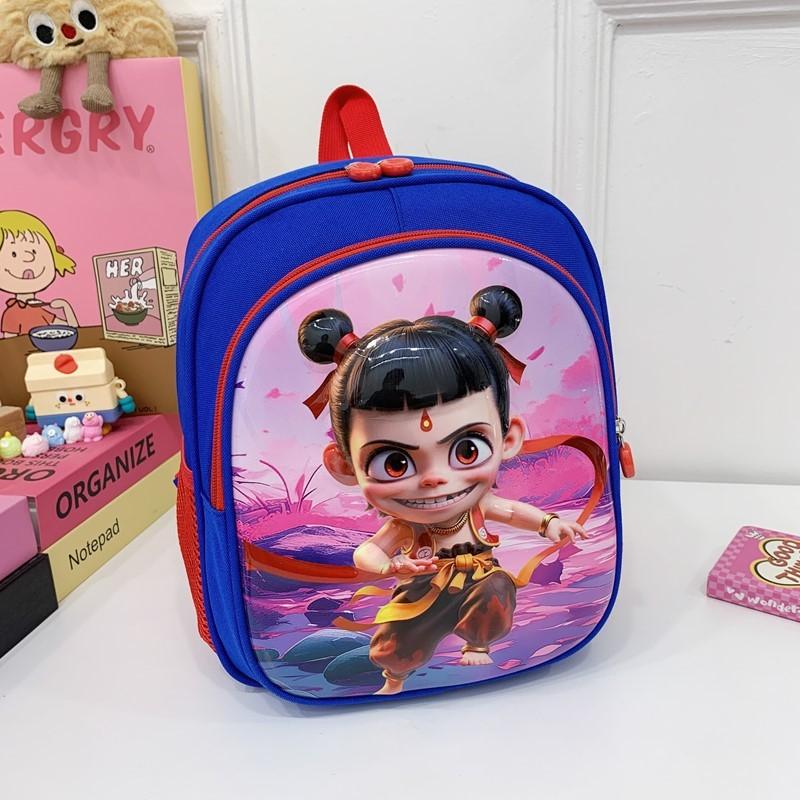 Pattern Ne Zha Printing Kids Backpack Schoolbag Breathable Large Bag Capacity