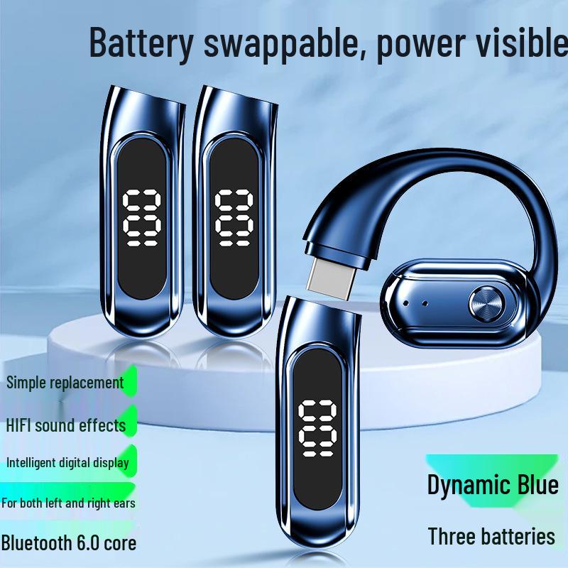 2025 New Model Wireless Bluetooth Earphones with Instant Battery Swap & Ultra-Long Life - In-Ear Sports Bone Conduction Headphones