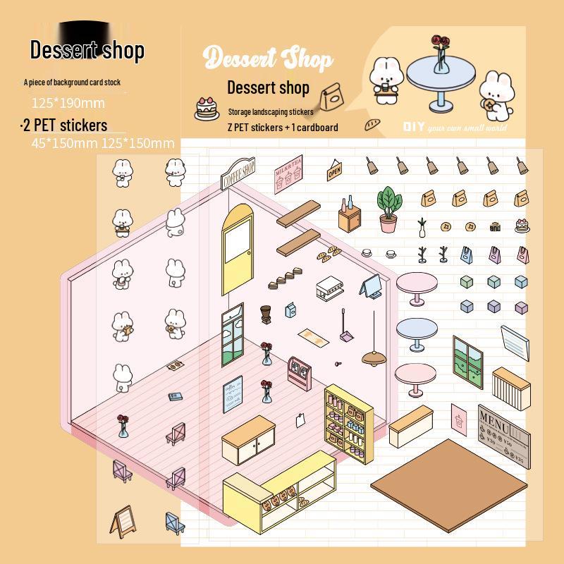 Zaomo 3D Landskapsklistermärke: Little World Series - Kreativt DIY-scenkollagepaket