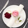 Romantic Decorative Rose Flower Napkin Rings Table Setting Holders for Wedding Valentine’s Day Anniversary Table Decor
