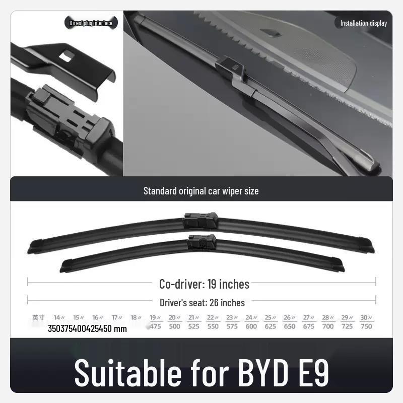 BYD E9 Frameless Wiper Car Special Rubber Strip Set