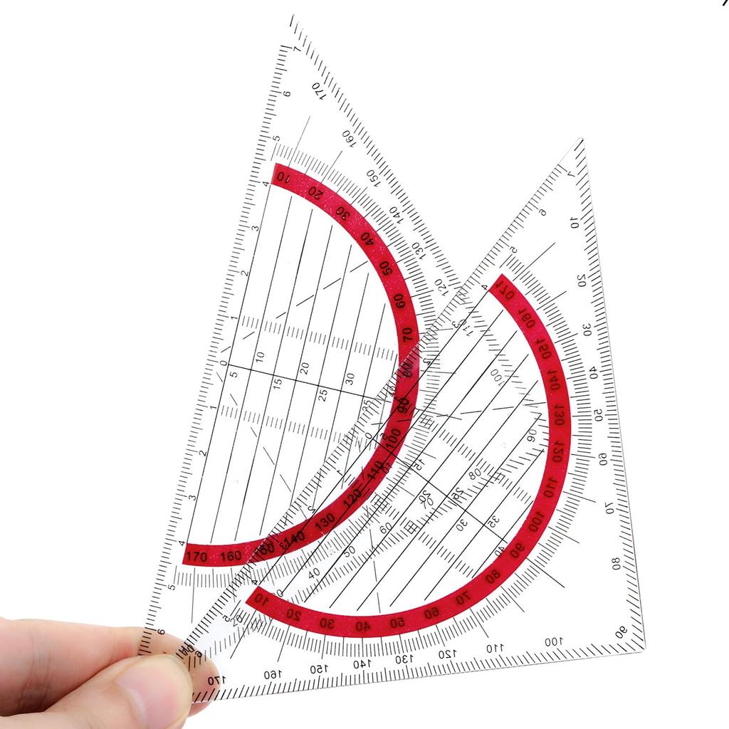 2pcs Triangle Ruler Square Set 90mm 45 Degrees Plastic Stationery,for Architectors Students Office Designers Painting Drafting Math Geometry Drawing