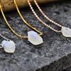 Raw Moonstone Crystal Necklace, Crystal Necklace, Rough Stone Necklace, June Birthstone, Celestial Handmade Jewelry, Bridesmaid Gift for Her