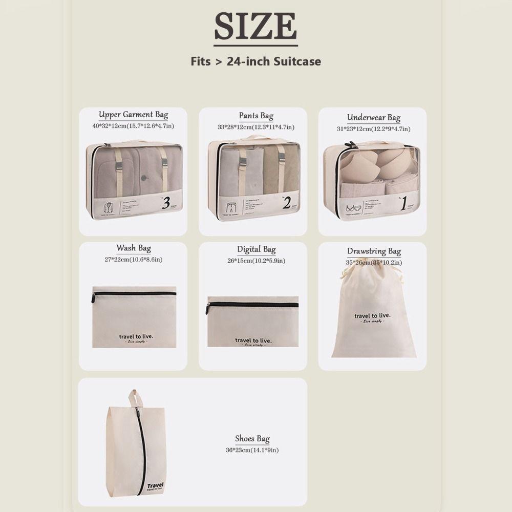 Waterproof Travel Compression Packing Cubes Bag Wear-resistant Suitcase Clothes Organizer Drawer