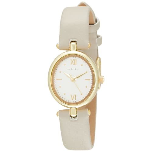 

Fieldwork Women s Ellipse Analog Watch with Gold Leather Strap, Gray, JN003-1