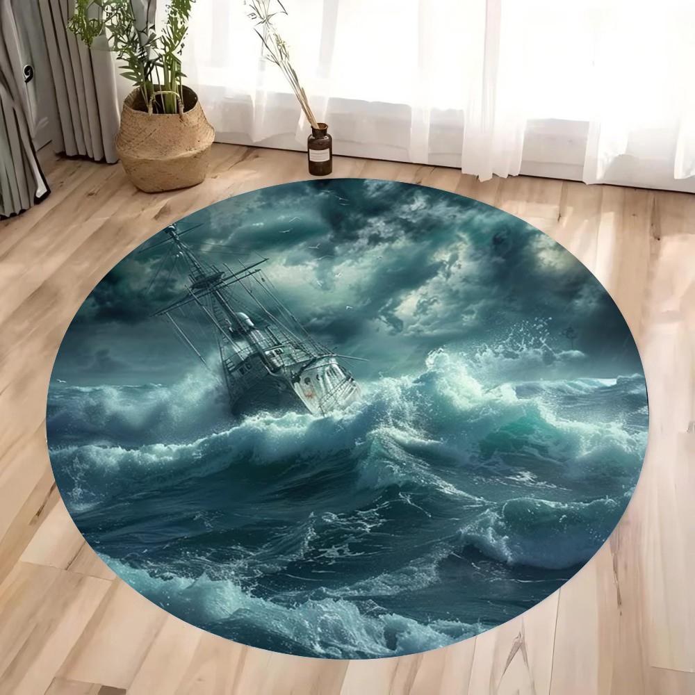3D Illusion Masterpieces Round Rugs Big Crack and Deep Hole Designs Stunning Optical Illusion Carpets Look Crack Floor Mats