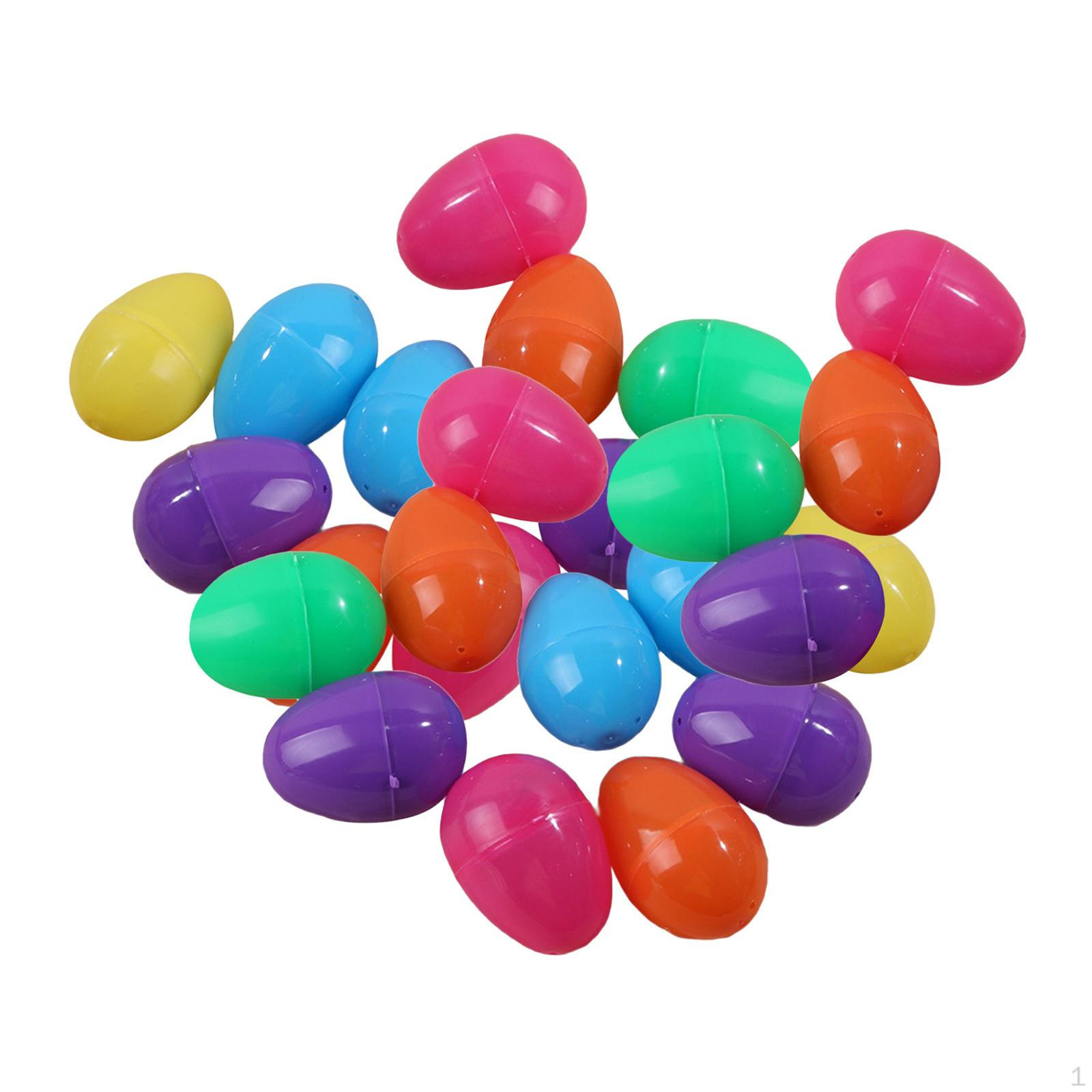 24 Plastic Easter Eggs, Colorful Pastel Colored Decoration for Hiding Treats & Filling Baskets