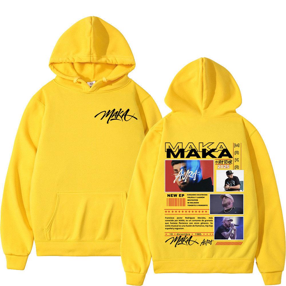 Rapper Maka Aura  Tour Merch Hoodies Men's Women Fashion Hip Hop Hooded Sweatshirts Fans Gift Oversized Pullovers Streetwear