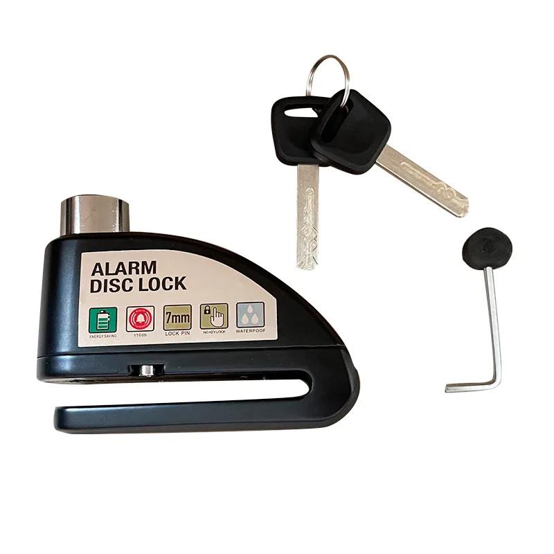 Motorcycle Waterproof Alarm Lock Bike Lock Security Anti-theft Lock Motorbike Wheel Disc Brake Lock+Bag+Reminder Rope