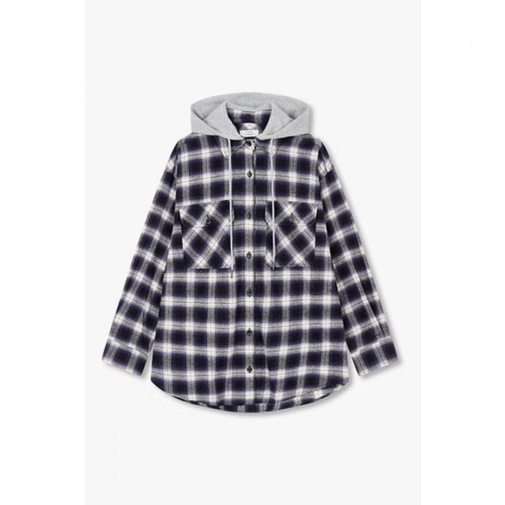 

Studio Tomboy Hooded Check Shirt 9175421981arr 71 (brown)/One size