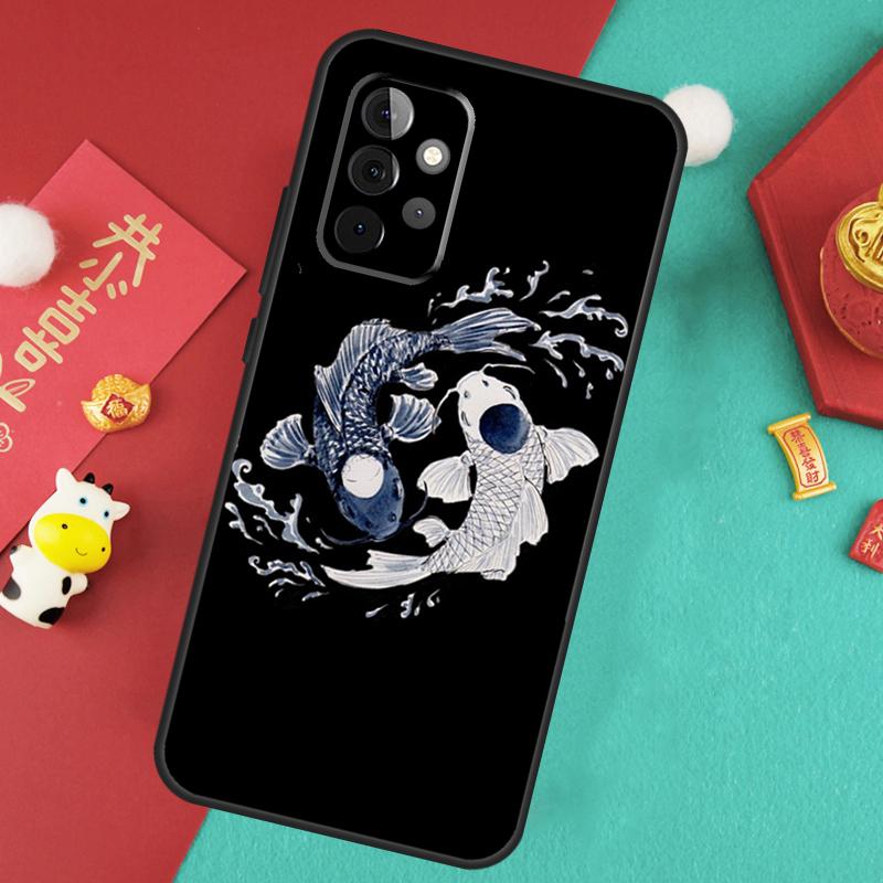 Koi Fish Yin Yang Case For Samsung Galaxy A17 A55 A35 A15 A32 A52 A13 A33 A53 A14 A34 A54 A06 A16 A26 A36 A56