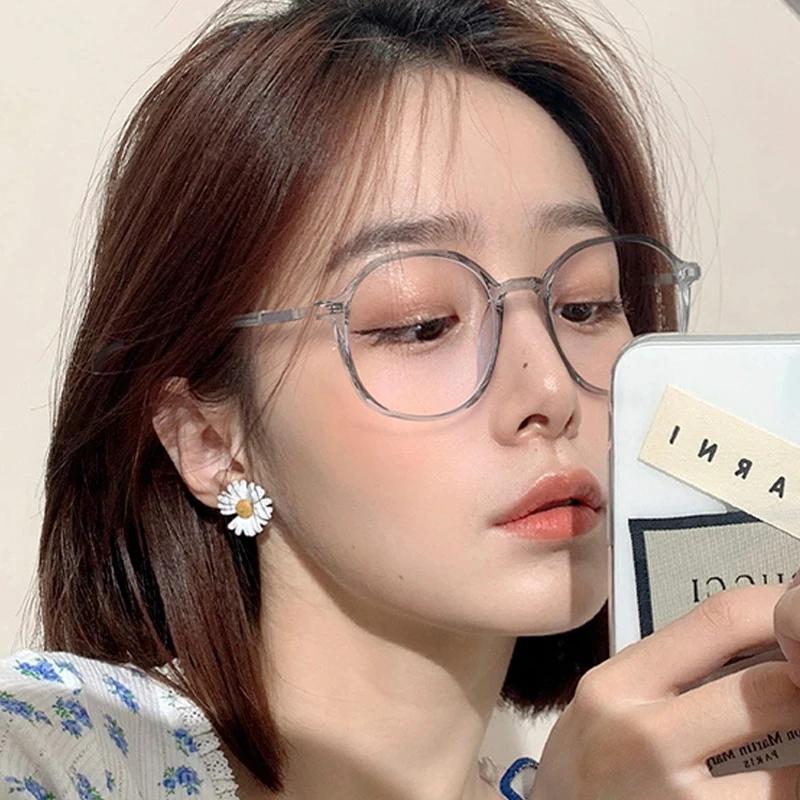 Ladies Fashion Anti Blue Light Blocking Glasses Men Simple Optical Eyewear Personality Polygon Korean Female Plano Eyeglasses