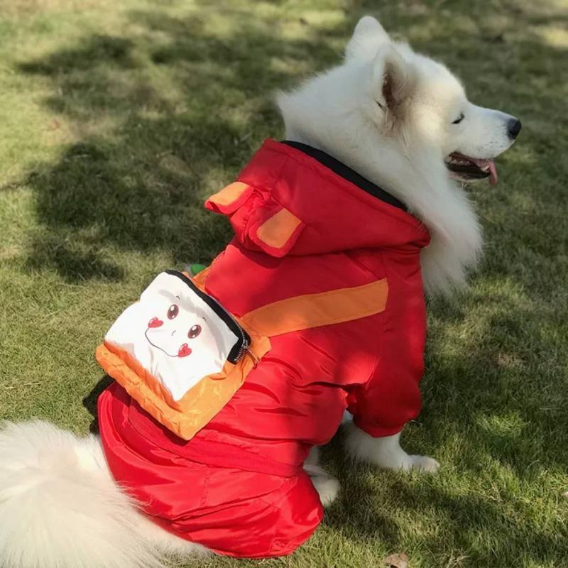 

Samoyed Clothes Winter Big Dog Golden Retriever Labrador Medium and Large Dog Shiba Inu Pet Four-legged Winter Clothing Warm 3XL bust 70 back length 45 about 16-12.5 kg