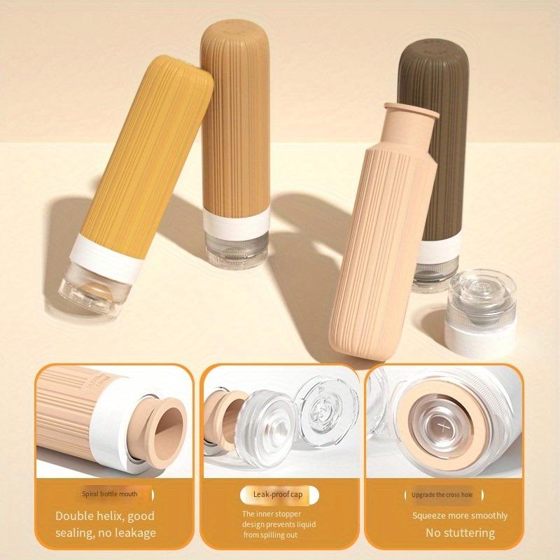 8pcs Toiletry Travel Bottle Set Portable Silicone Toiletries Containers Leak-Proof Squeeze Bottles Face Cream Makeup Storage Jar
