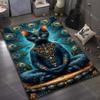 Various Sizes Meditating Cat Print Carpet for Bedroom Living Room Bedside Sofa Floor Mat Modern Home Decor Area Rug