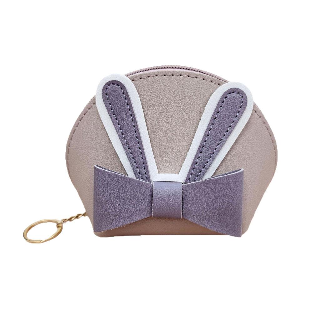 Rabbit Ear Bag High Quality Cute Mini Wallet Girl'S Keychain Pouch Girly Pu Leather Bag For Storage Travel Keychain