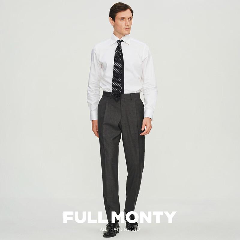 FULL MONTY Men s 100% Wool High-Waisted Suit Trousers 30