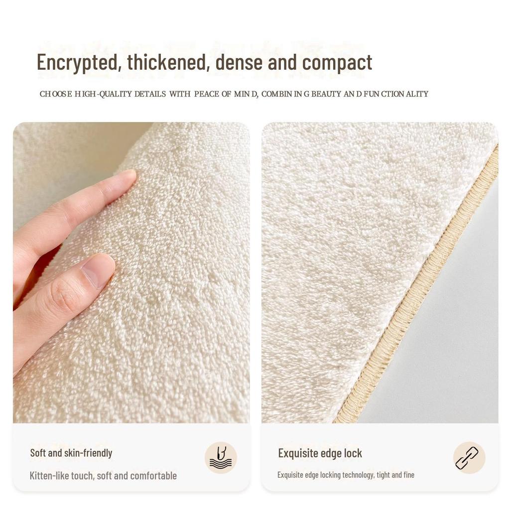 Compact Absorbent Bathroom Mat - Non-Slip, Easy-Care, Dirt-Resistant, Imitation Cashmere Floor Rug