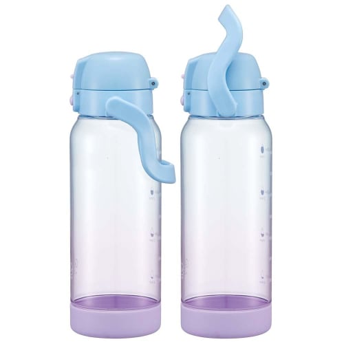 Skater Drink Marker Bottle, 1L, with Handle, Easy to See Drink Volume at a Glance, Plastic, Blue & Lilac, PDMK10-A