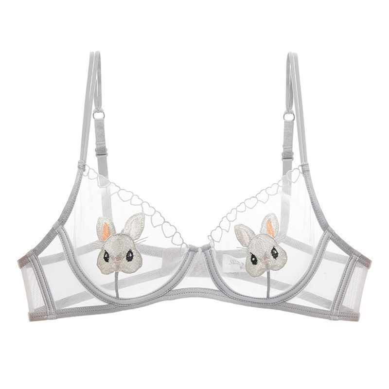 

Милые бюстгальтеры с кроликами для девочек, бюстгальтер пуш-ап для женского нижнего белья, V-образный вырез, полый, чашка 1/2, внутренний бюстгальтер, женское белье 36/80AB